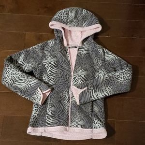 Leopard fleece print jacket for a 12-14 year